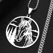 Horse Head Forest Chain For Women Men Stainless Steel Silver Color Natural Pony Boy Animal Male Pendant Necklace