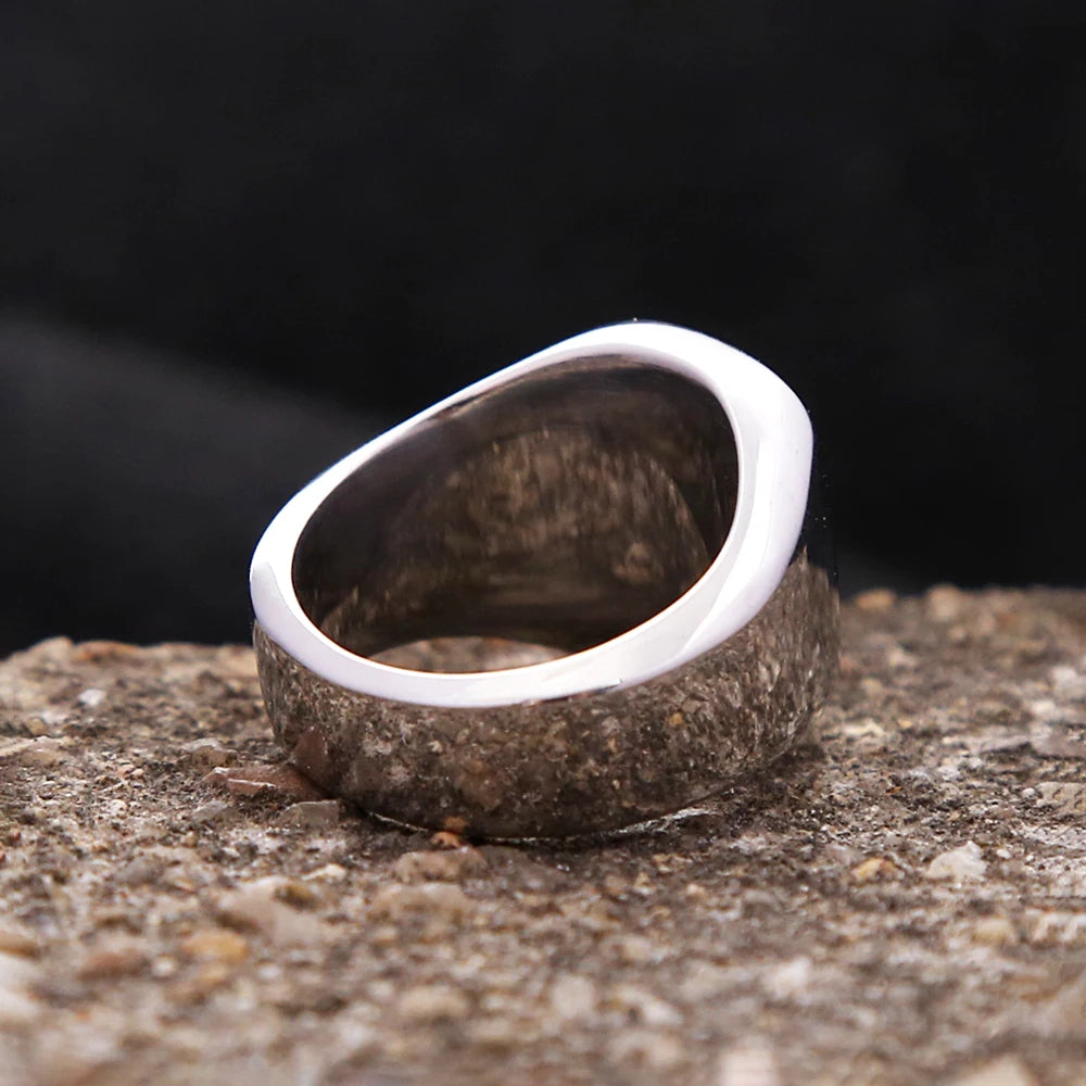 Simple Skull Biker Ring — Stainless Steel