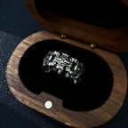Gothic Chained Crosses Adjustable Open Ring — Silver-Tone