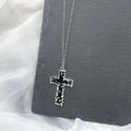 Y2k Black Series Cross And Bat Pendants Unisex Necklace Stainless Steel Chain Jewelry for Men And Women