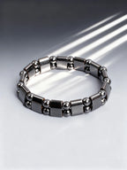 Men's Bracelet Natural Stone Hematite Arrow Bead Beaded Bracelet for Vigour Protection Strength Confidence & Grounding Jewelry
