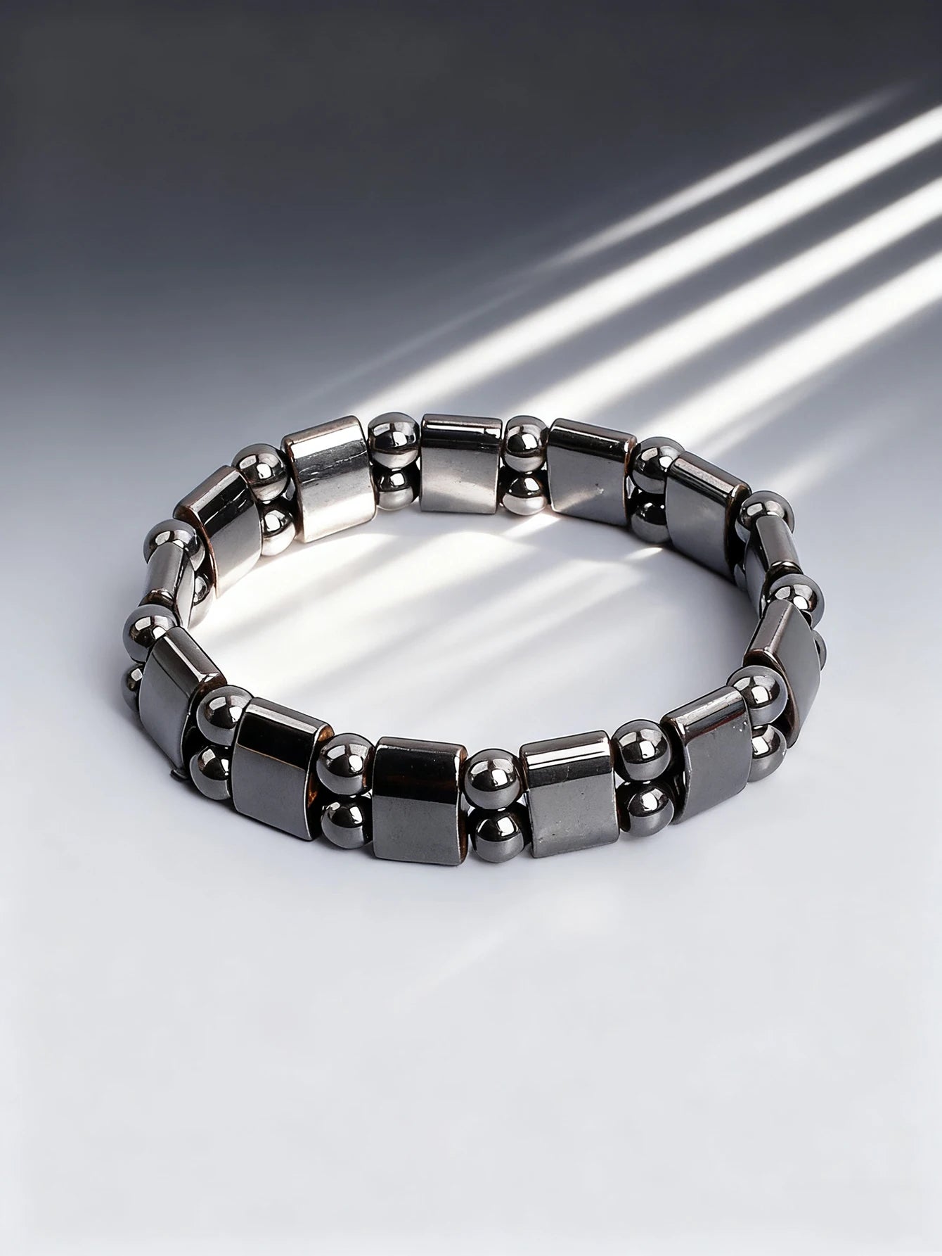 Men's Bracelet Natural Stone Hematite Arrow Bead Beaded Bracelet for Vigour Protection Strength Confidence & Grounding Jewelry