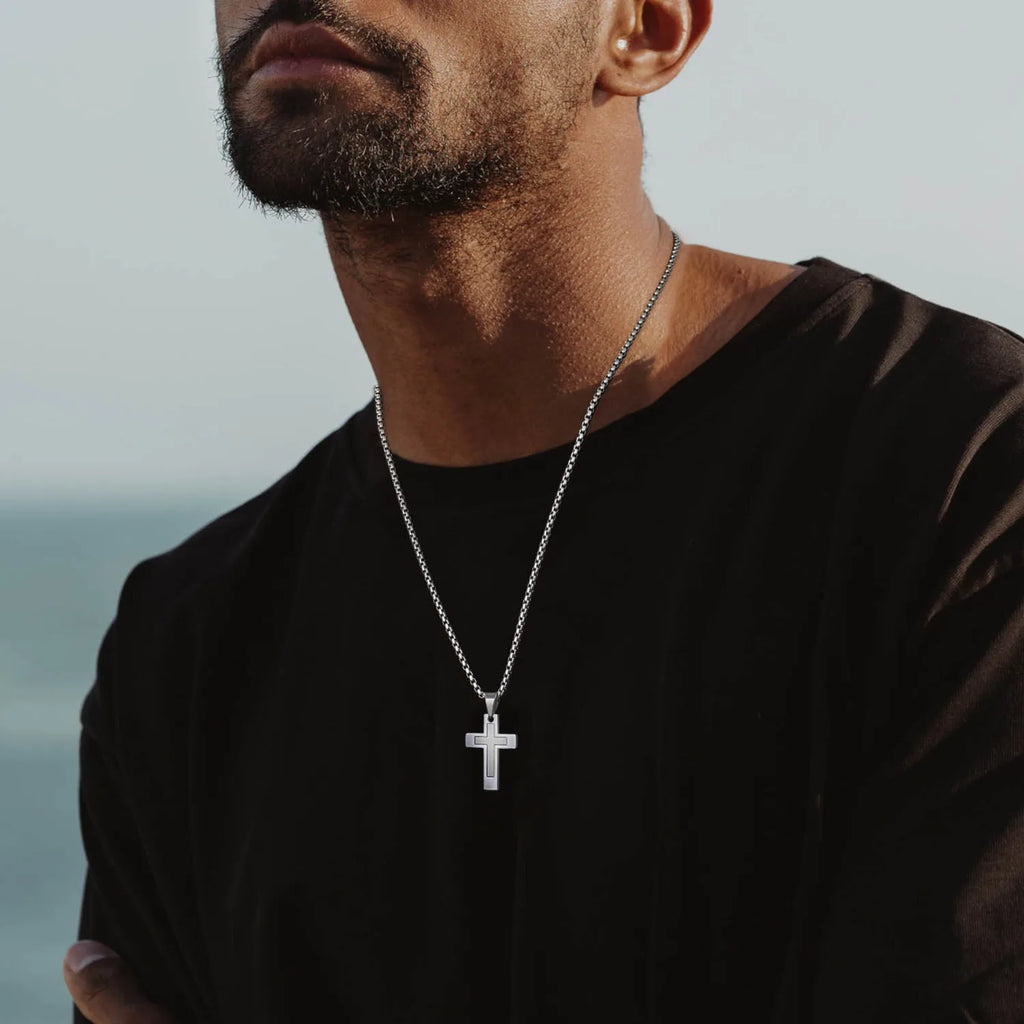 Cross Pendant Necklace — Stainless Steel