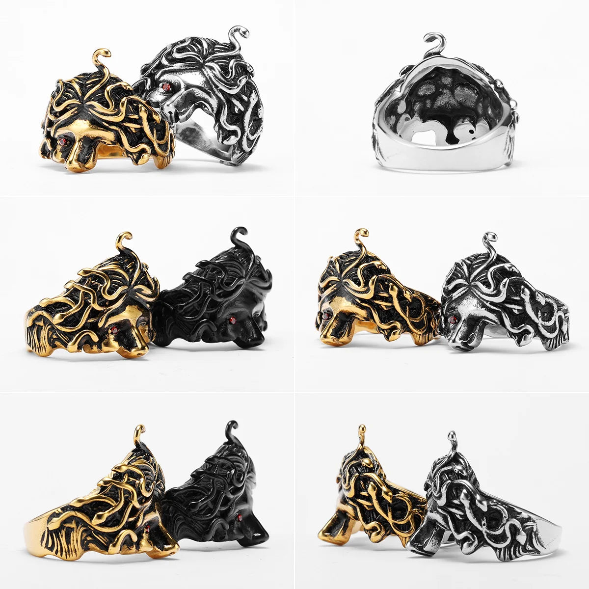 Greek Mythology Medusa Stainless Steel Men Rings Punk New For Male Women Fashion Jewelry Creativity Gift Wholesale Dropshiping
