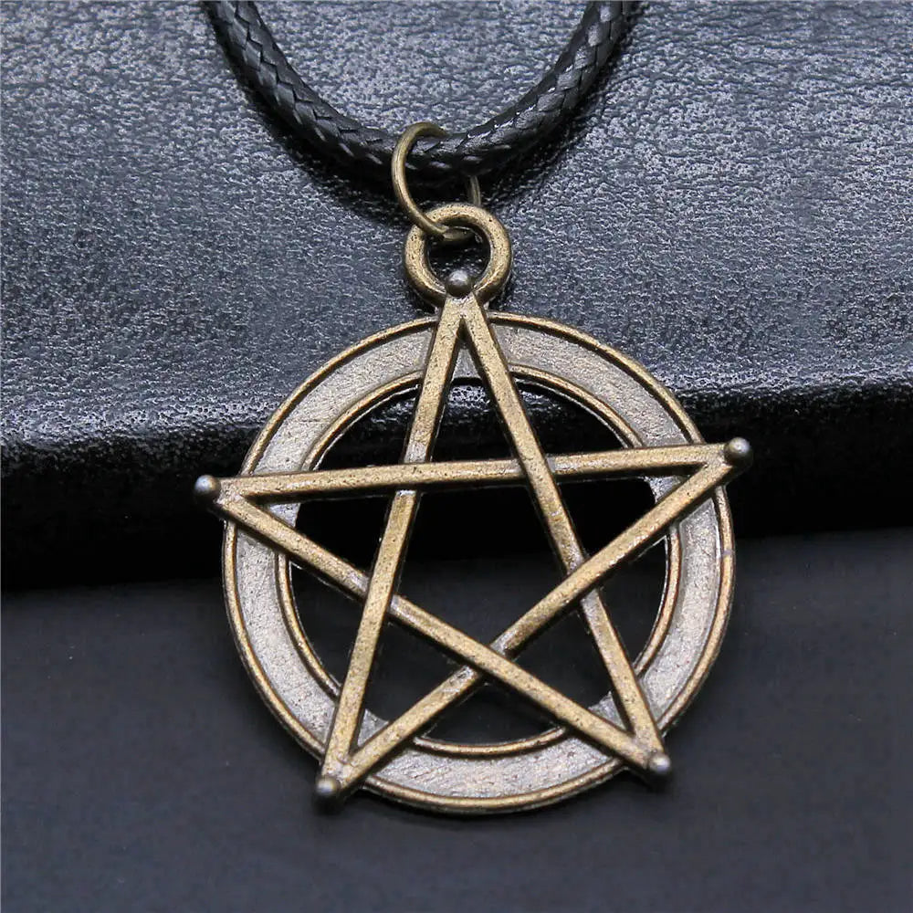 Cute Pentagram Necklace Leather Chain 45Cm Male Jewelry Evening Cheapest Items