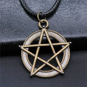 Cute Pentagram Necklace Leather Chain 45Cm Male Jewelry Evening Cheapest Items