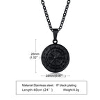 Vintage Compass Coin Pendant Necklace — Stainless Steel