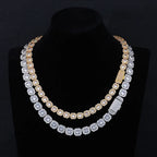 Tennis Necklace Moissanite VVS1 10MM Cluster