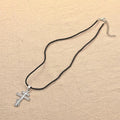Kinitial April Stainless Steel Russian Orthodox Cross Necklace Keychain, Pure Russian Orthodox Cross, Suppedaneum Cross