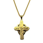 Archangel St.Michael Protect Us Shield Celtic Knot Cross Pendant Necklace Stainless Steel Saint Michael Amulet Chain