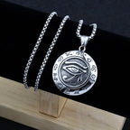Silver Eye of Horus Pendant Necklace Statement