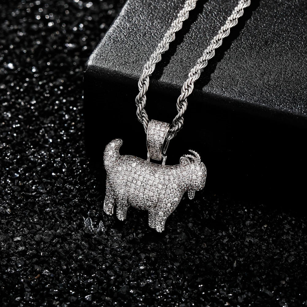 Goat Head Pendant Necklace with 30in Chain Length