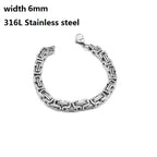 316L Stainless Steel Cuban Chain Bracelet for Men Women Figaro Vintage Metal Viking Kpop Pulseras Emo Cute Luxury