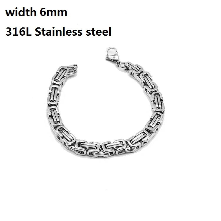 316L Stainless Steel Cuban Chain Bracelet for Men Women Figaro Vintage Metal Viking Kpop Pulseras Emo Cute Luxury
