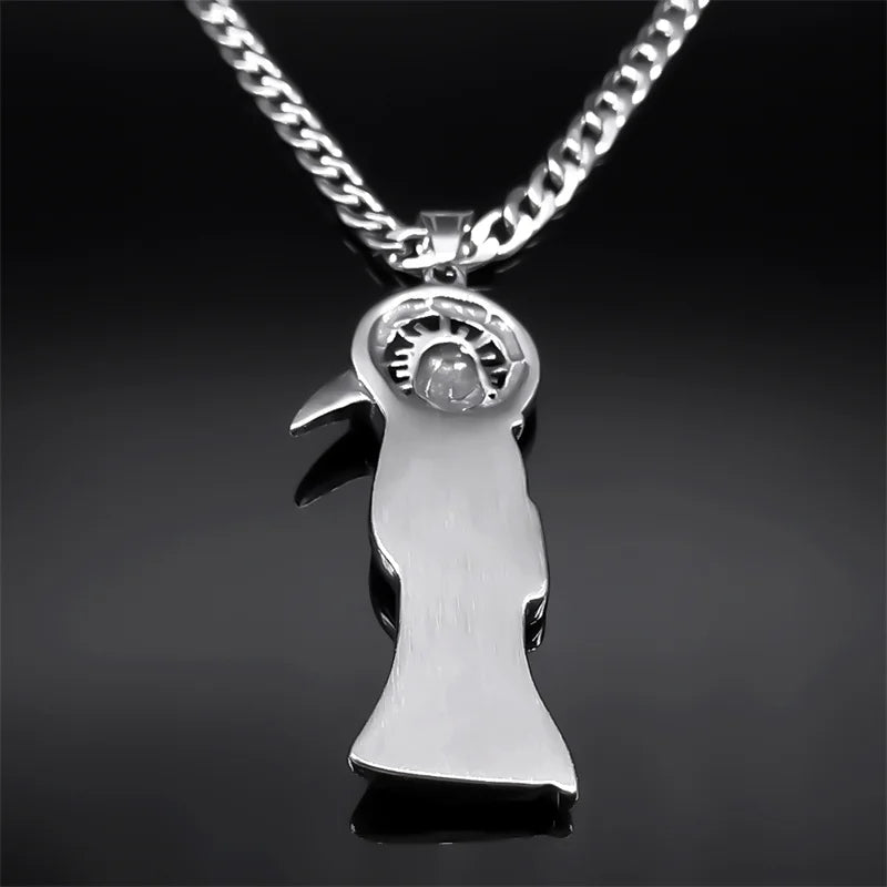 Santa Muerte Stainless Steel Pendant Necklace