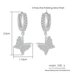 Iced Out Ankh Dangle Hoop Earrings CZ