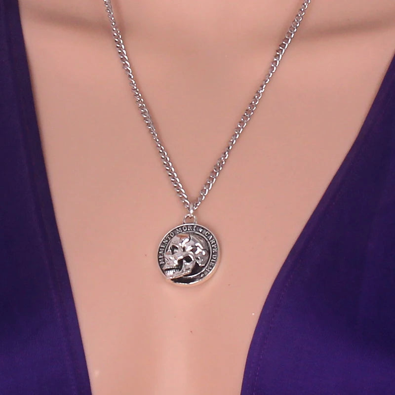 Memento Mori Letter Skull Necklace — Gothic