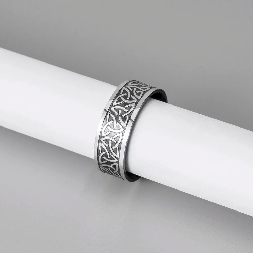 Viking Words Ring Western Band for Men and Women