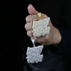 Iced Out Letter Pendant Necklace