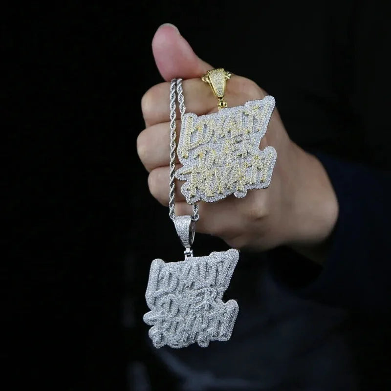 Iced Out Letter Pendant Necklace
