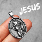 Heart Cross Pendant Necklace — Stainless Steel