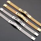 Stainless Steel Bracelet for Men 12MM Width Square Franco Link Chain Men's Bracelets With CZ & Magnet Clasp Gold Color