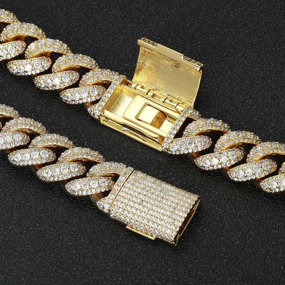 Iced Out Cuban Bracelet Stainless Steel 15MM