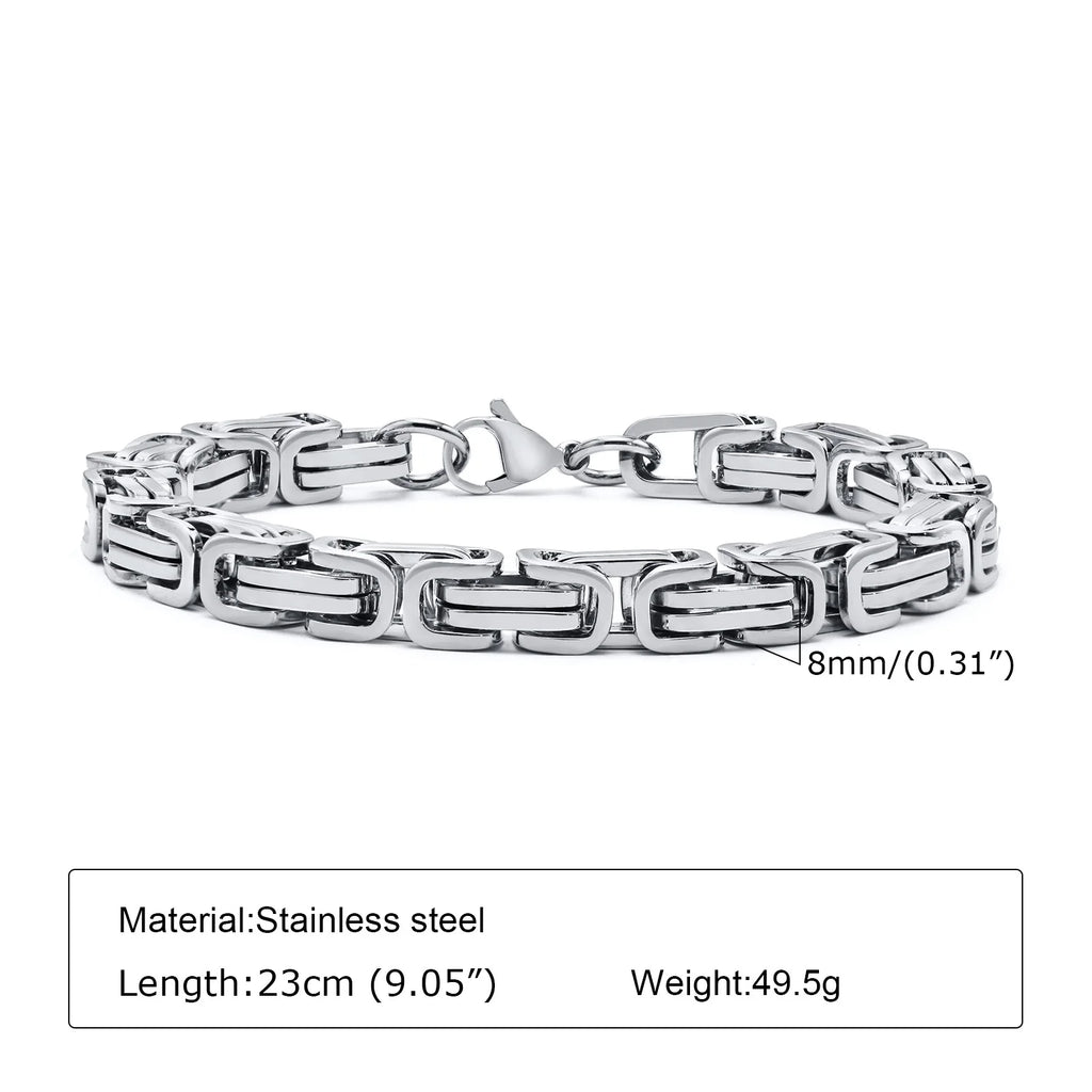 Byzantine Chain Bracelet 8mm — Stainless Steel