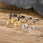 Black Star Stud Earrings — Stainless Steel