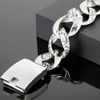 Punk 23MM Width Snake Pattern Cuban Chain Bracelet Man Polished Stainless Steel Men's Bracelets Jewelry Gifts