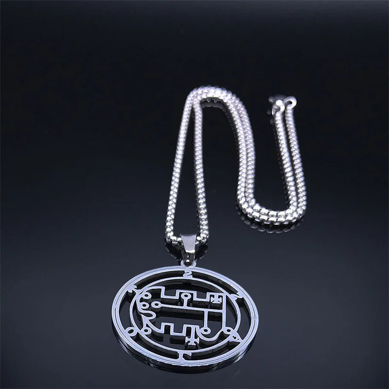 Baphomet Silver Pendant Necklace — Stainless Steel