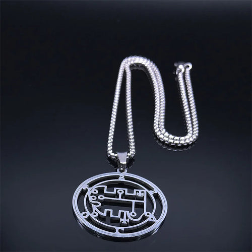 Baphomet Silver Pendant Necklace — Stainless Steel