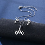 Star of David Heart Pendant Necklace — Stainless Steel