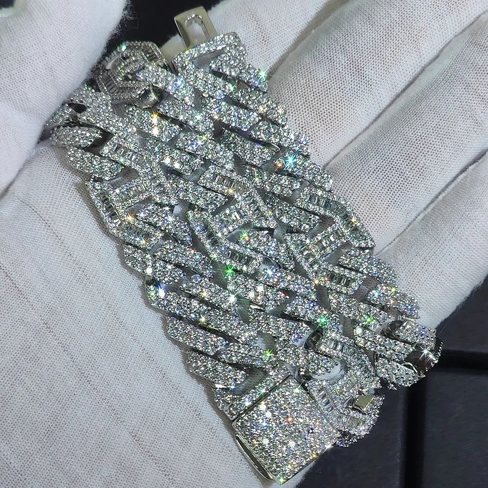 Iced Out Cuban Chain Necklace Stainless Steel 15MM