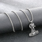 Viking Norse Thor Hammer Mjolnir Necklace — Stainless Steel
