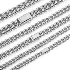 Stainless Steel Cuban Chain Necklace Miami 8/10/12MM