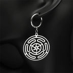 Steel Earrings Hekate Wheel Drop Strophalos Hecate