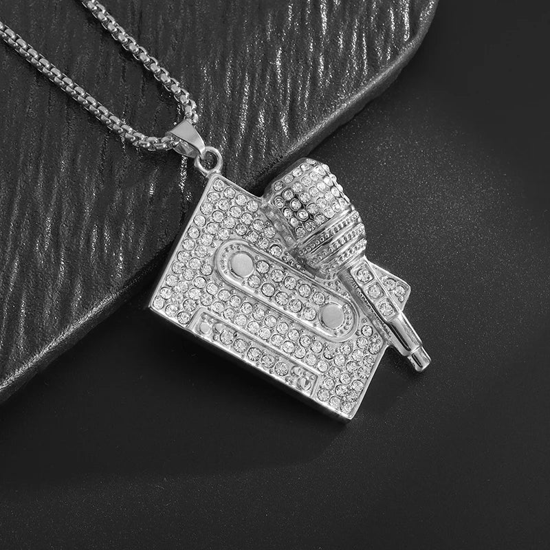 Hip Hop Rock Rapper Blessing Alphabet Pendant Necklace for Personality Men Fashion Street Trend Jewelry Accessories Gift
