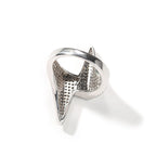 Iced Out Lightning Bolt Ring for Men — Two-Tone CZ Pave