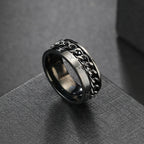 Anxiety Fidget Rings For Men Spining Titanium Stainless Steel Colorfully Spinner Rotatable Chain Jewelry Rotating Rings