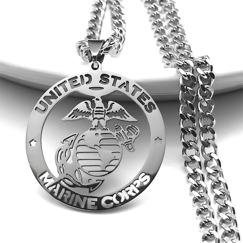 Statement Pendant Necklace — Stainless Steel
