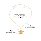 Pentagram Geometric Chain Necklace — Gold-Tone
