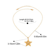 Yori Trendy Stainless Steel Pentagram Geometric Ring Necklace Prevent Allergy Simple Gold Jewelry Bijoux Gift