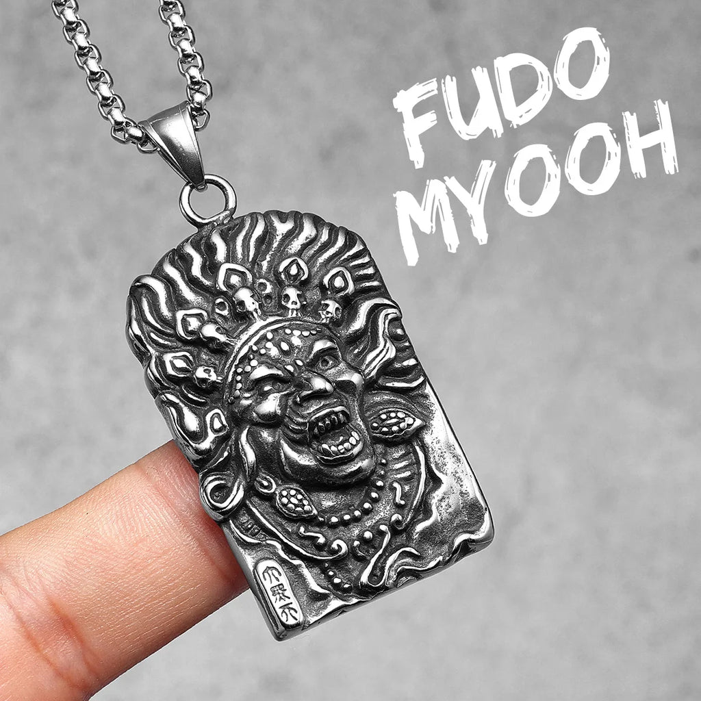 Tibetan Demon Stainless Steel Pendant Necklace