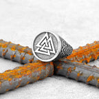 Vintage Stainless Steel Viking Amulet Ring Norse Compass Runes Men and Women Rings Teens Multi Style Jewelry Boyfriend