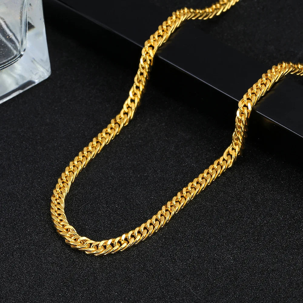 24K Gold Boss Necklace 4mm 60cm