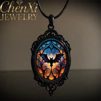 Gothic Crow Cross Pendant Necklace