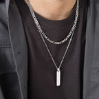 Double Layer Cuban Chain Necklace — SS