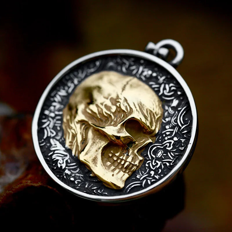 Double-Sided Skeleton Pendant Necklace — Stainless