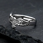 Vintage Simple Stainless Steel Vikings Raven Ring Fashion Nordic Celtic Knot Rings For Men Women Amulet Jewelry Dropshipping